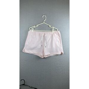 Magellan Outdoors Shorts Mens Large‎ Pink White Stripe Elastic Waist Pockets